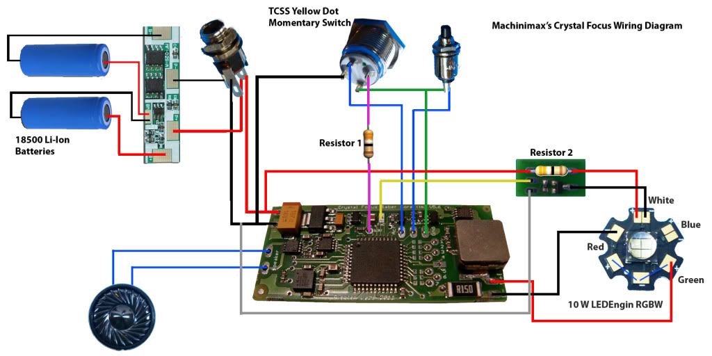 Build Log - Machinimax's First Crystal Focus Lightsaber ... lightsaber battery wiring diagram 